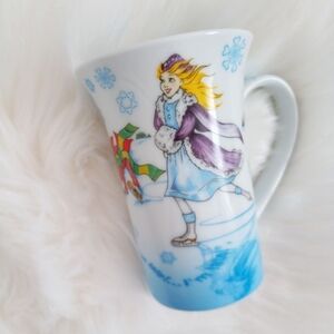 Alice in Winterland ice skating novelty mug by Paul Cardew
